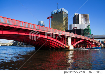 Sumida River and Azumabashi Excursion boat passing 2017 36302043