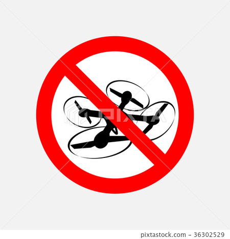 Prohibited Sign - No Drone, Isolated on White 36302529