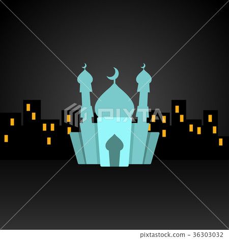 Muslim mosque isolated vector Muslim mosque isolated vector 36303032