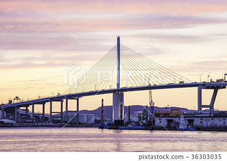 Landmark of Fukuoka city Beautiful Araru Ohashi Bridge 36303035