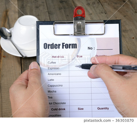 Writing drinking order. Writing drinking order. 36303870