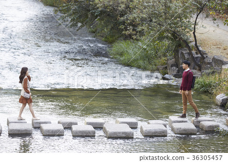 Lovers, Couples, Dating, Streams, Stepping Stones 36305457