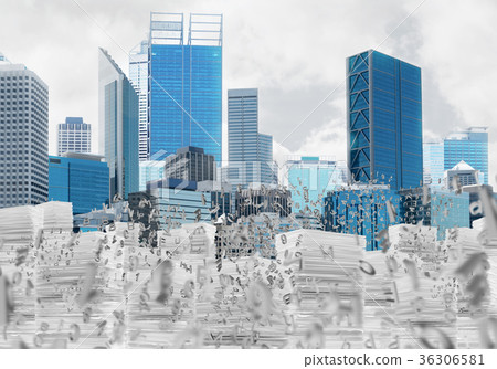 Modern city view. Business cityscape. Modern city view. Business cityscape. 36306581