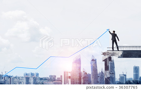 Businessman using modern media interface. Businessman using modern media interface. 36307765