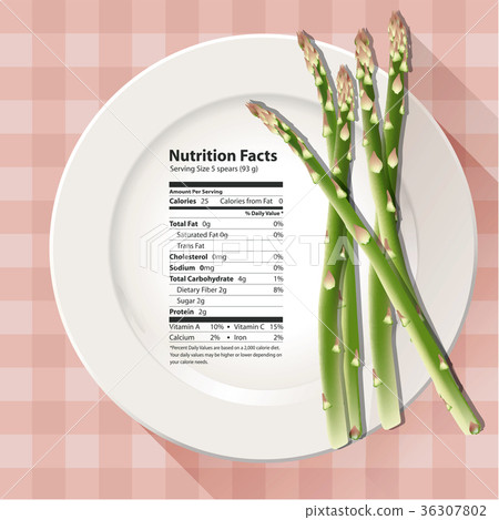 Vector of Nutrition facts asparagus 36307802