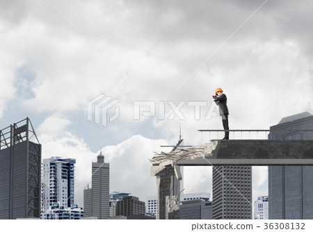 Man in suit looking up for new ideas. Man in suit looking up for new ideas. 36308132