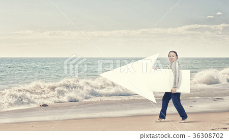 Stout woman with banner 36308702