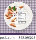 Vector of Nutrition facts one oz of Almond 36309308