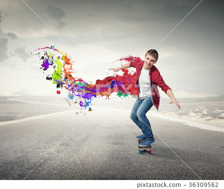 Guy on skateboard Guy on skateboard 36309562