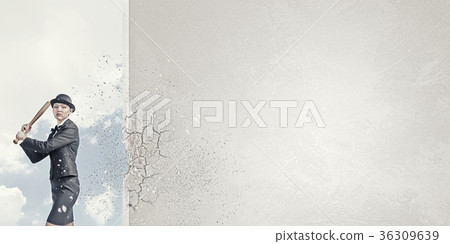 Woman with baseball bat Woman with baseball bat 36309639