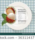 Vector of Nutrition facts in Raw Rambutan Pulp 36311437