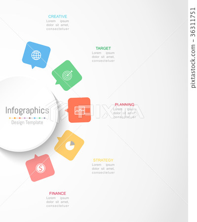 Infographic design elements with 5 options. 36311751