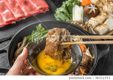 Marbled luxury Wagyu beef sukiyaki Tasty sukiyaki Japanese cuisine Marbled luxury Wagyu beef sukiyaki Tasty sukiyaki Japanese cuisine 36312351