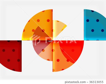 Circle elements on black background 36313055