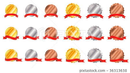 Illustration set of medals and ribbons 36313638