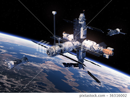 Two Spacecraft Is Preparing To Dock With Space Two Spacecraft Is Preparing To Dock With Space 36316002