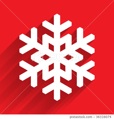 Paper snowflake with long shadow design isolated - Stock Illustration ...