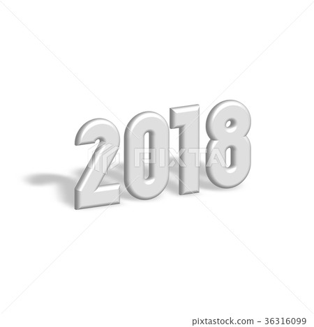 Happy New Year 2018. Modern design element. 3D Happy New Year 2018. Modern design element. 3D 36316099