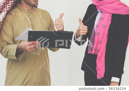 Arabic Business Couple Working In Office Arabic Business Couple Working In Office 36316224
