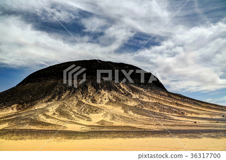 Mountain landscape in Black Desert, Bahariya Egypt Mountain landscape in Black Desert, Bahariya Egypt 36317700