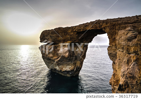 Sea view to Azure window natural arch, Gozo  Malta 36317719
