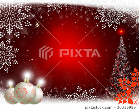 christmas red design with balls and christmas tree 36319989
