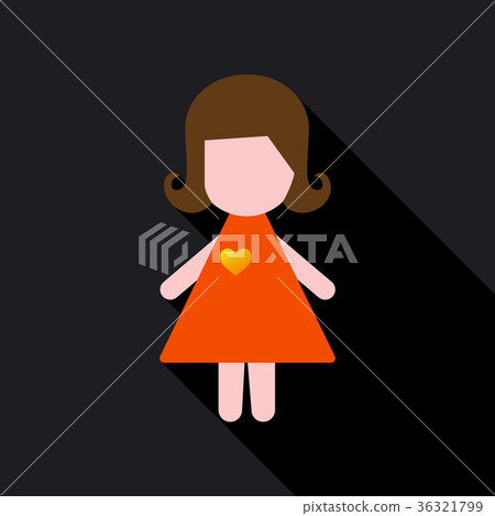 Saint valentine day - cute girl holding heart on 36321799