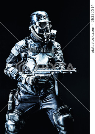 Futuristic nazi soldier studio shot 36323514