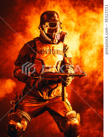 Futuristic nazi soldier studio shot Futuristic nazi soldier studio shot 36323551
