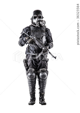 Futuristic nazi soldier with schmeisser Futuristic nazi soldier with schmeisser 36323564