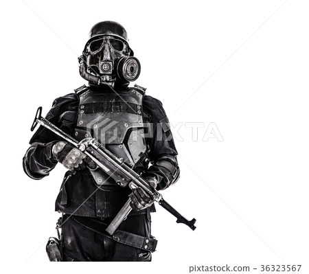 Futuristic nazi soldier half length portrait Futuristic nazi soldier half length portrait 36323567
