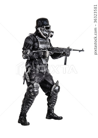 Futuristic nazi soldier with schmeisser Futuristic nazi soldier with schmeisser 36323581