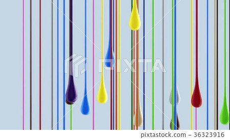 3D multicolor colorful glossy paint blobs dripping 36323916