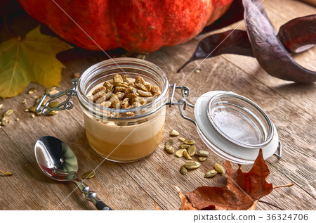 Delicious Italian dessert panna cotta with pumpkin 36324706