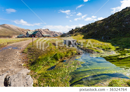 houses in Landmannalaugar area in Iceland 36324764