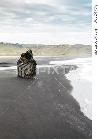 above view of volcanic rock on Kirkjufjara beach 36324776