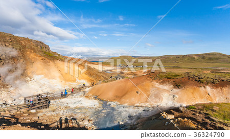 people at observation deck in Krysuvik , Iceland people at observation deck in Krysuvik , Iceland 36324790