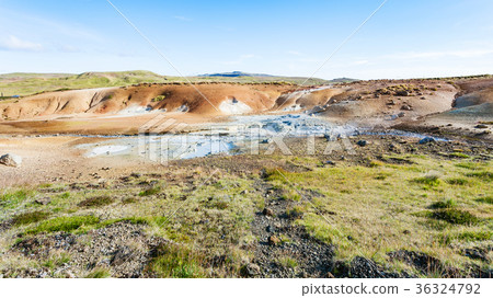 view of geothermal Krysuvik area with fumaroles view of geothermal Krysuvik area with fumaroles 36324792