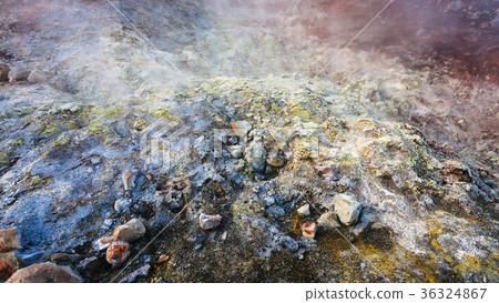 surface near geyser in Landmannalaugar in Iceland 36324867