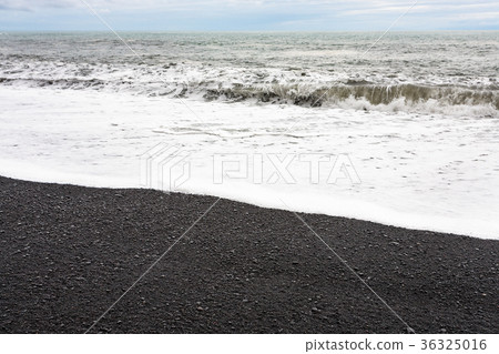 ocean waves on Reynisfjara Beach in Iceland 36325016