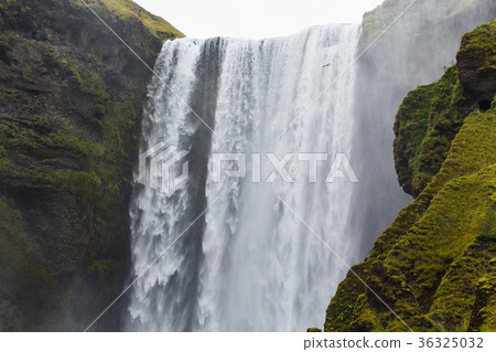 water flows of Skogafoss waterfall in Iceland 36325032