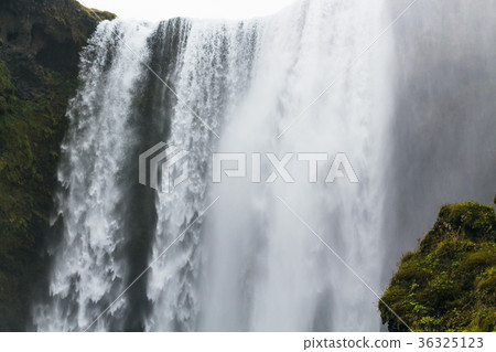 water jets of Skogafoss waterfall in Iceland 36325123