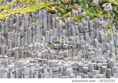 volcanic wall of Reynisfjall mount in Iceland 36325291