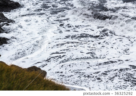ocean surf near Vik I Myrdal village in Iceland 36325292