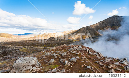 hot springs near Laugahraun volcanic lava field 36325342
