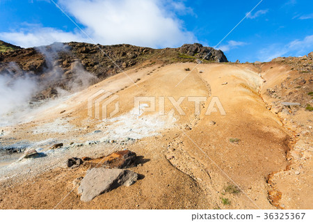 solfatara on yellow slope in Krysuvik, Iceland 36325367
