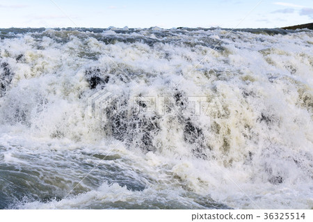 water on rapids close up in Gullfoss waterfall water on rapids close up in Gullfoss waterfall 36325514