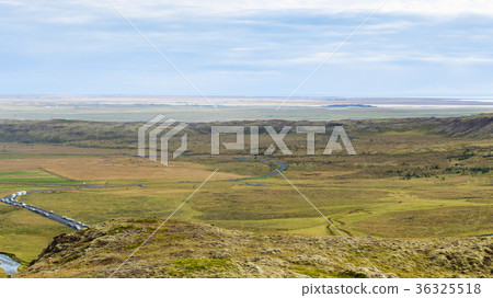 above view of reykjadalur valley in september 36325518
