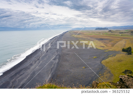 view Solheimafjara coastline from Dyrholaey cape 36325532