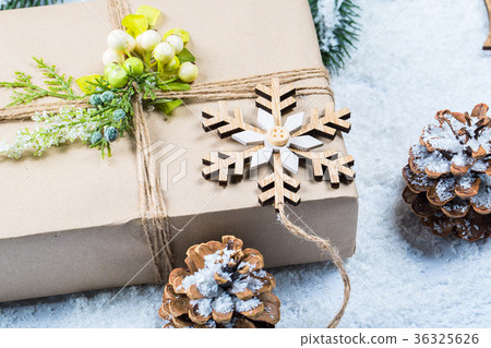 Christmas frame with gift, the branches Christmas frame with gift, the branches 36325626